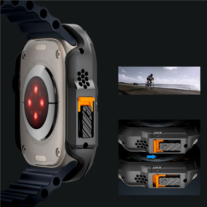 Etui Spigen Lock Fit do Apple Watch Ultra 2/1 49 mm, czarne